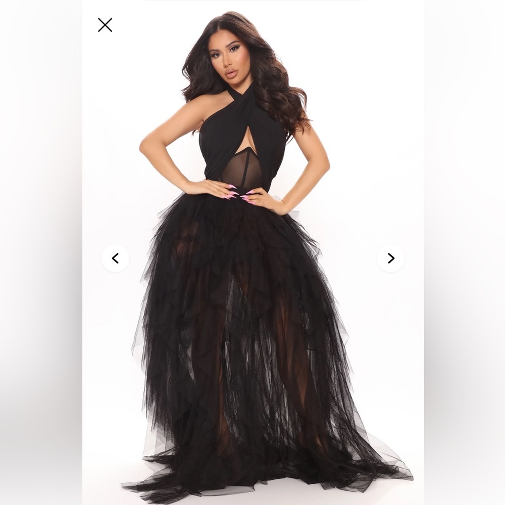Fashion Nova Hold Me All Night Maxi Dress - Black Sz: S - Picture 2 of 16